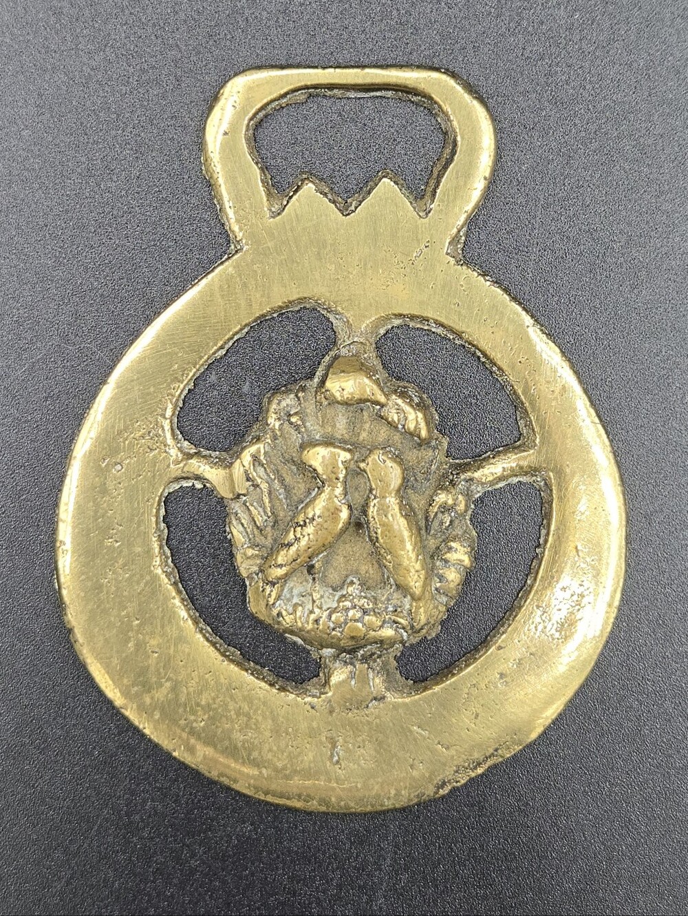 Brass LOVEBIRDS Horse Harness Medallion